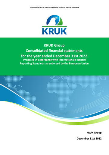 Thumbnail KRUK Spólka Akcyjna Financial Statement 2022