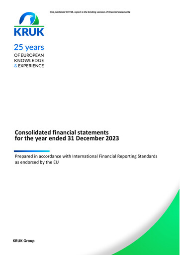 Thumbnail KRUK Spólka Akcyjna Financial Statement 2023