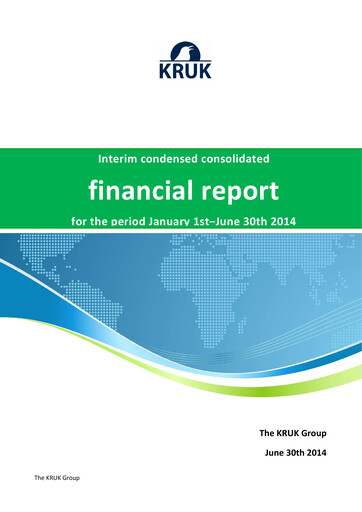 Thumbnail KRUK Spólka Akcyjna Half-year Report 2014-h1