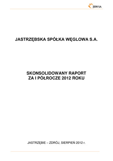 Thumbnail Jastrzebska Spólka Weglowa Half-year Report 2012-h1