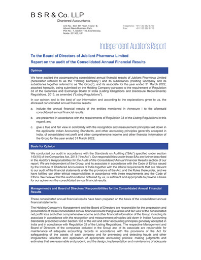 Thumbnail Jubilant Pharmova Financial Statement 2021-2022