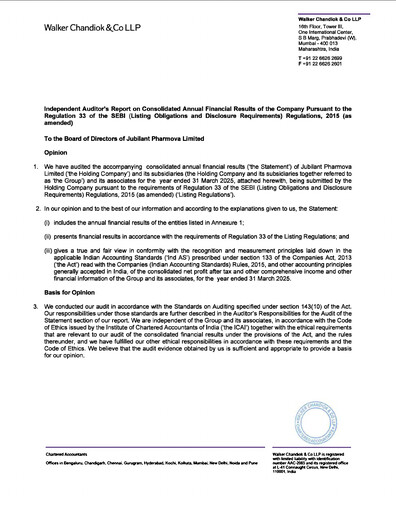 Thumbnail Jubilant Pharmova Financial Statement 2024-2025