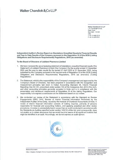 Thumbnail Jubilant Pharmova Quarterly Report 2025-q3