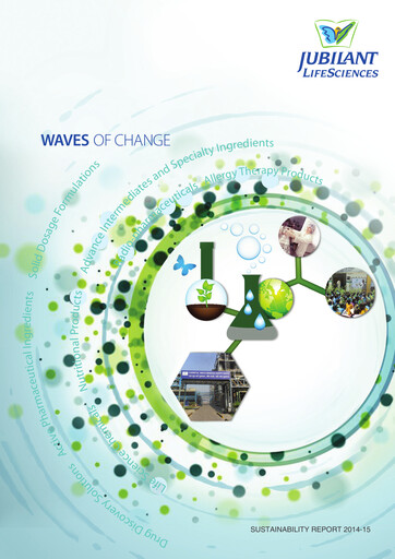 Miniature Jubilant Pharmova Rapport de durabilité 2014-2015