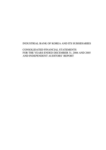 Thumbnail Industrial Bank of Korea (IBK) Financial Statement 2006