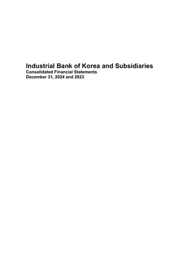 Thumbnail Industrial Bank of Korea (IBK) Financial Statement 2024