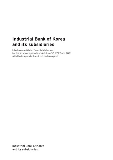 Thumbnail Industrial Bank of Korea (IBK) Half-year Report 2022-h1