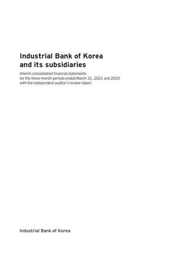 Thumbnail Industrial Bank of Korea (IBK) Quarterly Report 2021-q1