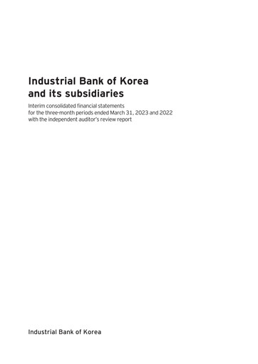 Thumbnail Industrial Bank of Korea (IBK) Quarterly Report 2023-q1