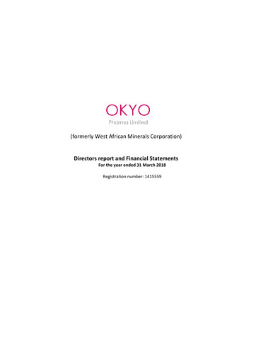 Thumbnail OKYO Pharma Financial Statement 2018