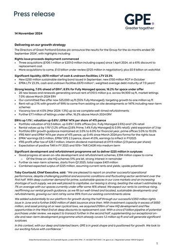 Thumbnail Great Portland Estates Half-year Report 2024-h1