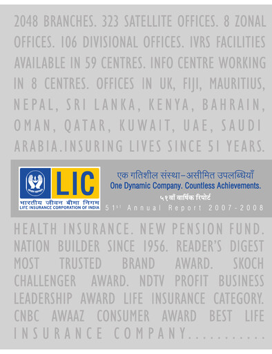 Vorschaubild Life Insurance Corporation of India (LIC) Jahresbericht 2007-2008