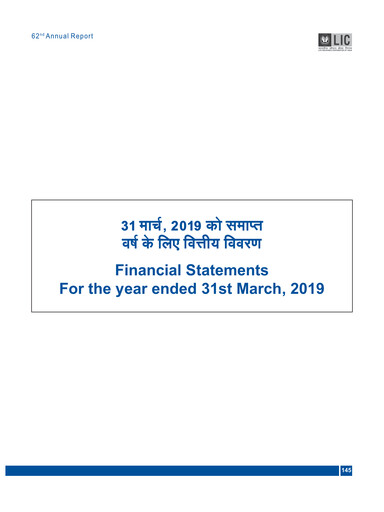Thumbnail Life Insurance Corporation of India (LIC) Financial Statement 2018-2019