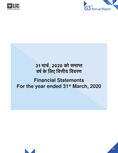 Thumbnail Life Insurance Corporation of India (LIC) Financial Statement 2019-2020