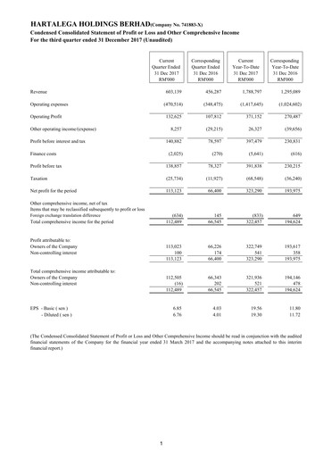 Miniature Hartalega Rapport trimestriel 2018-q3