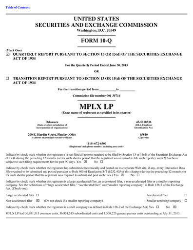 Thumbnail MPLX Quarterly Report 2013-q2