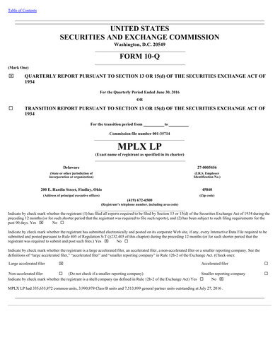 Thumbnail MPLX Quarterly Report 2016-q2