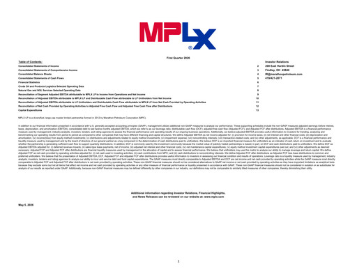 Thumbnail MPLX Quarterly Report 2026-q1