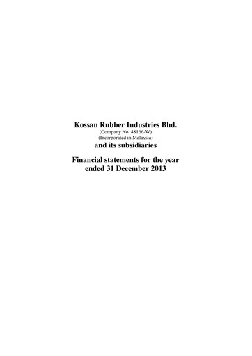 Thumbnail Kossan Rubber Industries Financial Statement 2013