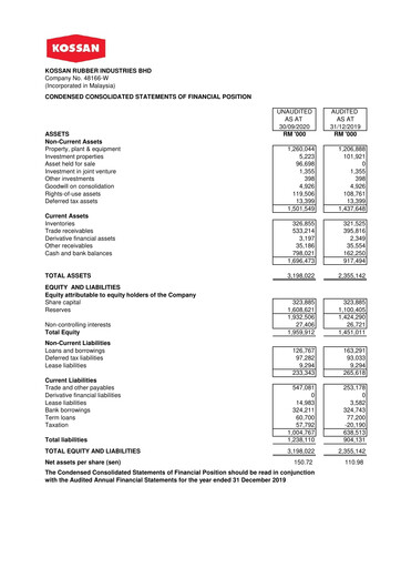 Vorschaubild Kossan Rubber Industries Quartalsbericht 2020-q3