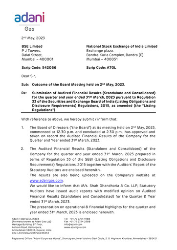 Thumbnail Adani Total Gas Quarterly Report 2022-q4