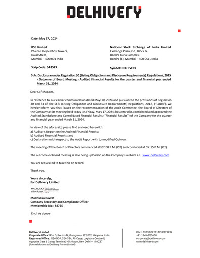 Thumbnail Delhivery Quarterly Report 2023-q4