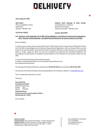 Thumbnail Delhivery Quarterly Report 2025-q1