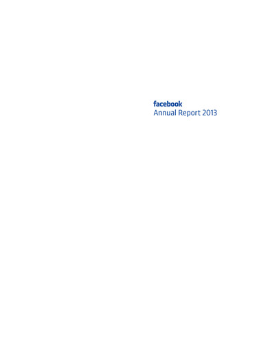 Thumbnail Meta Platforms (Facebook) Annual Report 2013