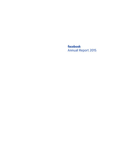 Thumbnail Meta Platforms (Facebook) Annual Report 2015