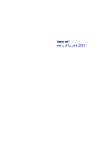 Thumbnail Meta Platforms (Facebook) Annual Report 2016