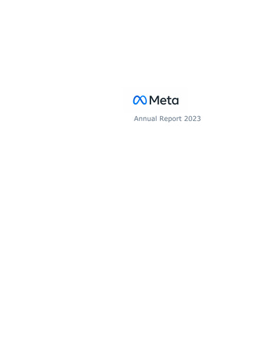 Thumbnail Meta Platforms (Facebook) Annual Report 2023