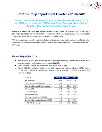 Thumbnail Procaps Group Quarterly Report 2023-q1