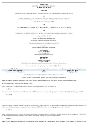Miniature Inspira Technologies Rapport annuel 2024