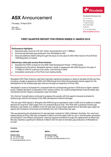 Vorschaubild Woodside Energy Quartalsbericht 2019-q1