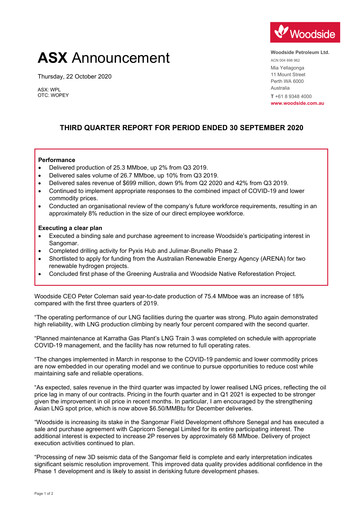 Vorschaubild Woodside Energy Quartalsbericht 2020-q3