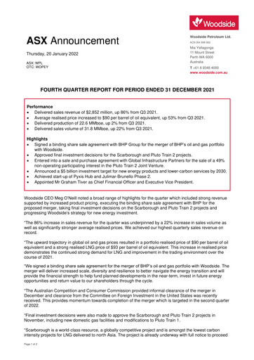 Vorschaubild Woodside Energy Quartalsbericht 2021-q4