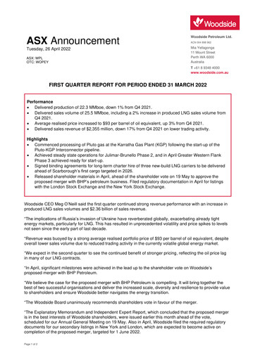 Vorschaubild Woodside Energy Quartalsbericht 2022-q1