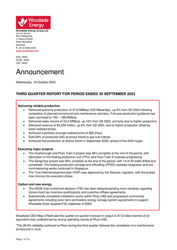 Vorschaubild Woodside Energy Quartalsbericht 2023-q3