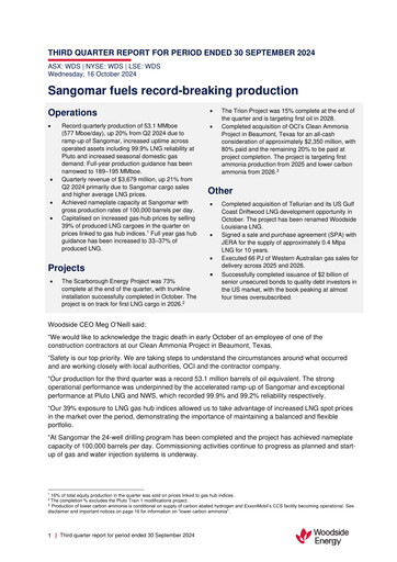 Vorschaubild Woodside Energy Quartalsbericht 2024-q3
