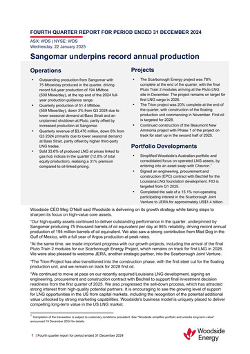 Vorschaubild Woodside Energy Quartalsbericht 2024-q4