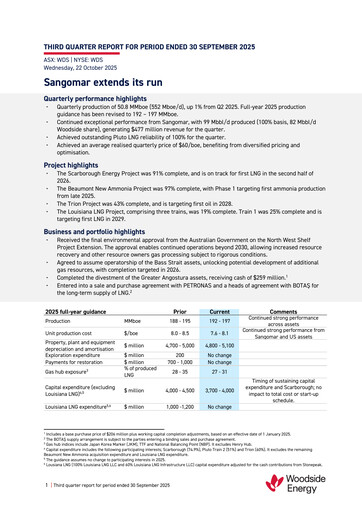 Vorschaubild Woodside Energy Quartalsbericht 2025-q3