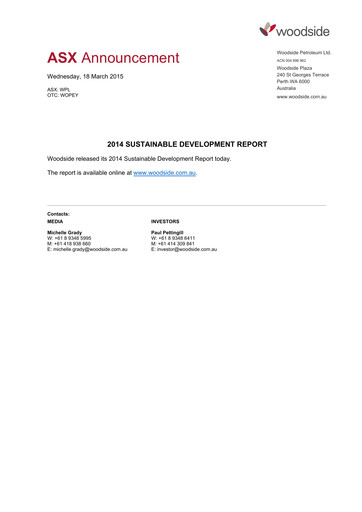 Thumbnail Woodside Energy Sustainability Report 2014