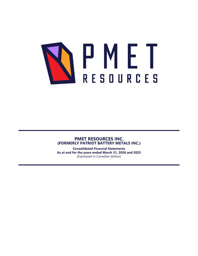 Thumbnail Patriot Battery Metals Financial Statement fy2026