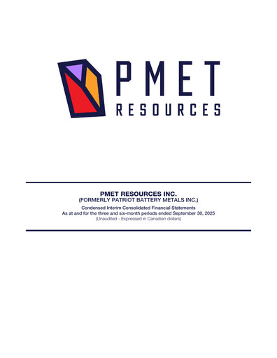 Thumbnail Patriot Battery Metals Quarterly Report fy2026-q2