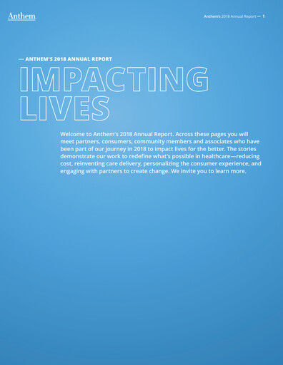 Thumbnail Elevance Health Annual Report 2018