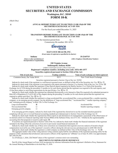 Thumbnail Elevance Health Annual Report 2025