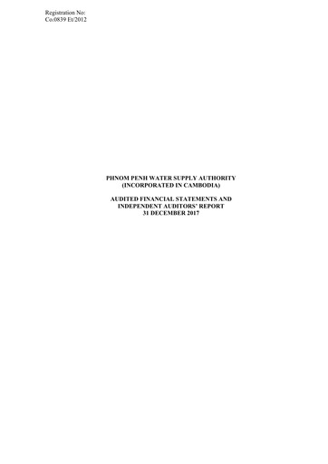 Miniature Phnom Penh Water Supply Authority Bilan financier 2017