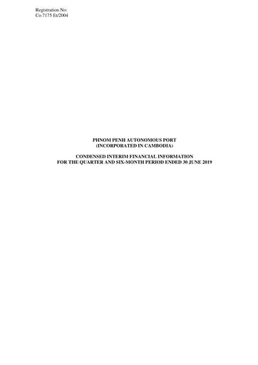 Miniature Phnom Penh Autonomous Port Bilan financier 2019-h1