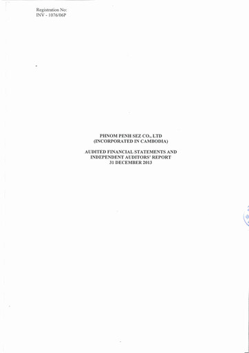 Thumbnail Phnom Penh SEZ Financial Statement 2013