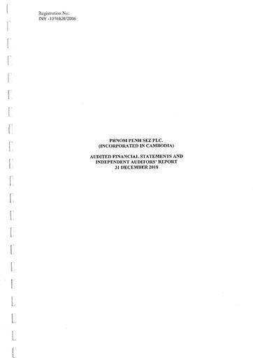 Thumbnail Phnom Penh SEZ Financial Statement 2018